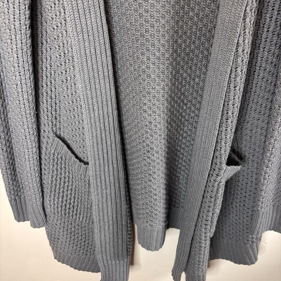 Organic by John Patrick Women's Cardigan Long Line Cashmere Blend Gray Med Shawl - Picture 4 of 11